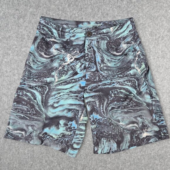 Huk Board Shorts Mens 30 Blue 8.5" Fishing Performance Pursuit Stone Shore Swim - Picture 1 of 12